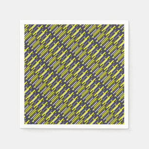 Serviette En Papier Gris Jaune Blocs Art Abstrait