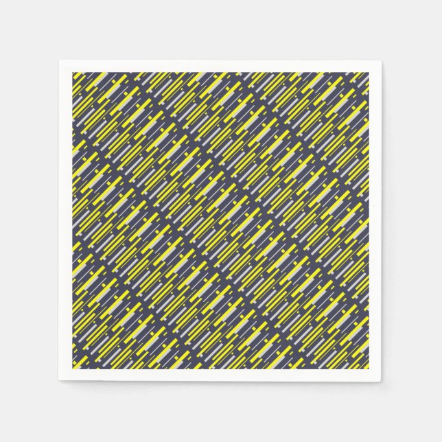 Serviette En Papier Gris Jaune Blocs Art Abstrait (Devant)