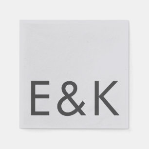 Serviette En Papier Gris Premium Ultimate Moderne Monogramme Bold Amus