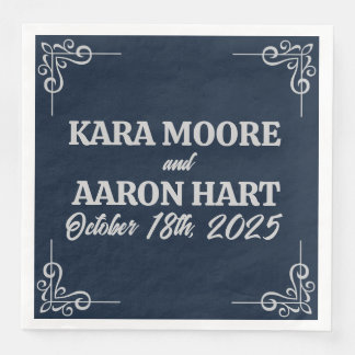 Serviette En Papier Gris sur bleu ardoise Edwardian