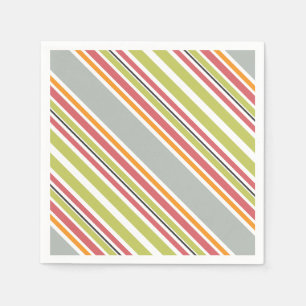 Serviette En Papier Gris vert gris orange rose