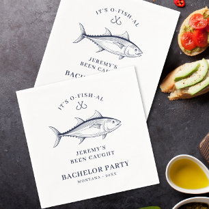 Serviette En Papier Groom Bachelor Party Voyage de pêche Week-end