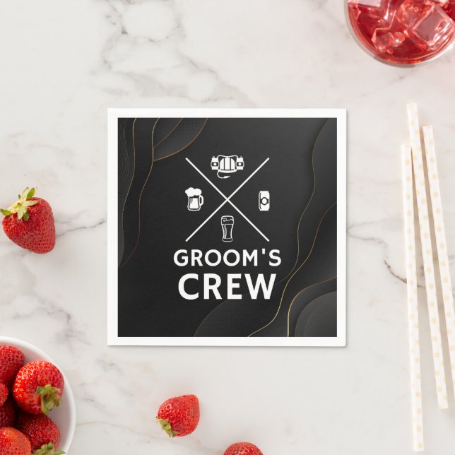 Serviette En Papier Groom's Crew Groomsmen Bachelor Party (En situation)