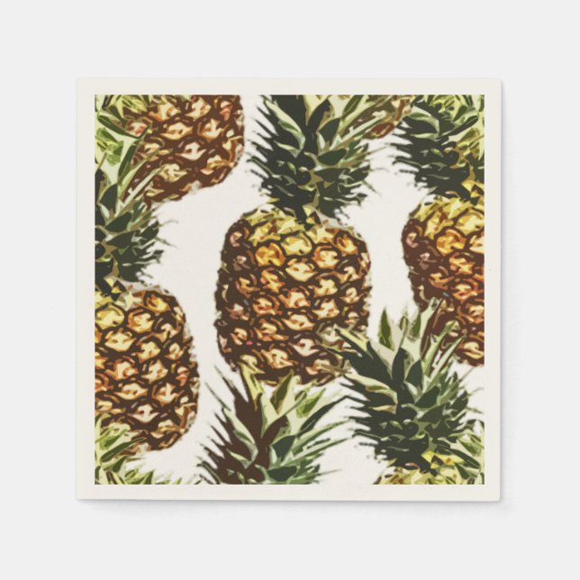 Serviette En Papier gros ananas (transparent BGC) (Devant)