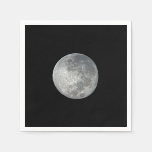 Serviette En Papier Gros plan sur la pleine lune dans le ciel nocturne