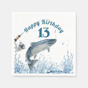 Serviette En Papier Gros Poisson Dans L'Eau 13ème Anniversaire