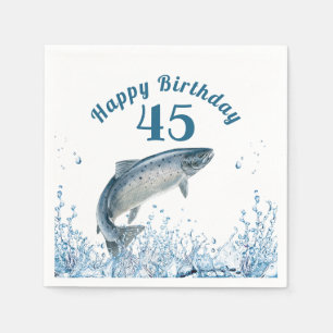 Serviette En Papier Gros Poisson Dans L'Eau 45e Anniversaire