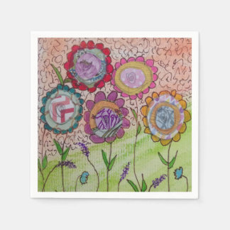 Serviette En Papier Grosse Naples à fleurs