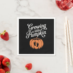 Serviette En Papier Grossesse d'automne d'une petite citrouille