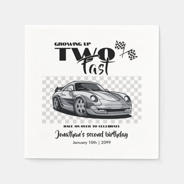 Serviette En Papier Grossissant Jusqu'À 2 Ans De Voiture De Course Mod (Devant)