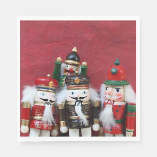 Serviette En Papier Groupe de crackers sur rouge (Devant)
