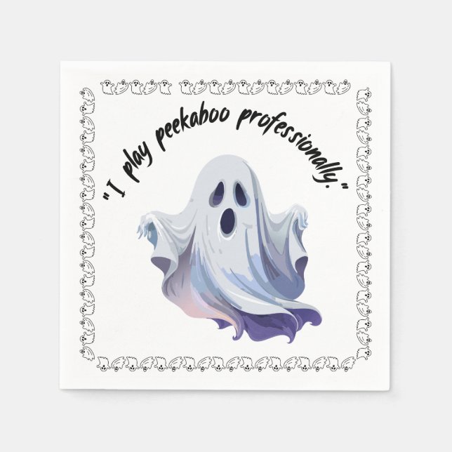 Serviette En Papier Groupe de fantômes Halloween sur (Devant)
