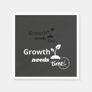 Serviette En Papier Growth Needs Time – Minimal Motivational Quote Pos