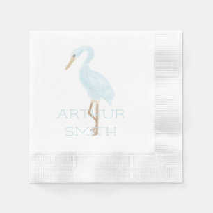 Serviette En Papier Grue bleue à l'aquarelle