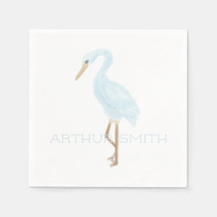 Serviette En Papier Grue bleue aquarelle