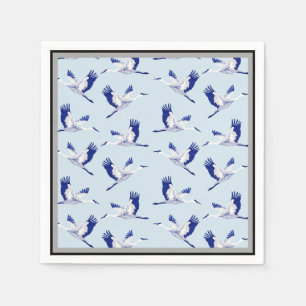 Serviette En Papier Grues bleues et blanches