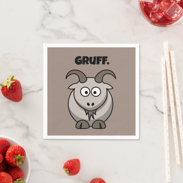 Serviette En Papier Gruff Grey Chèvre Funny Fairy Tale Dessin (En situation)