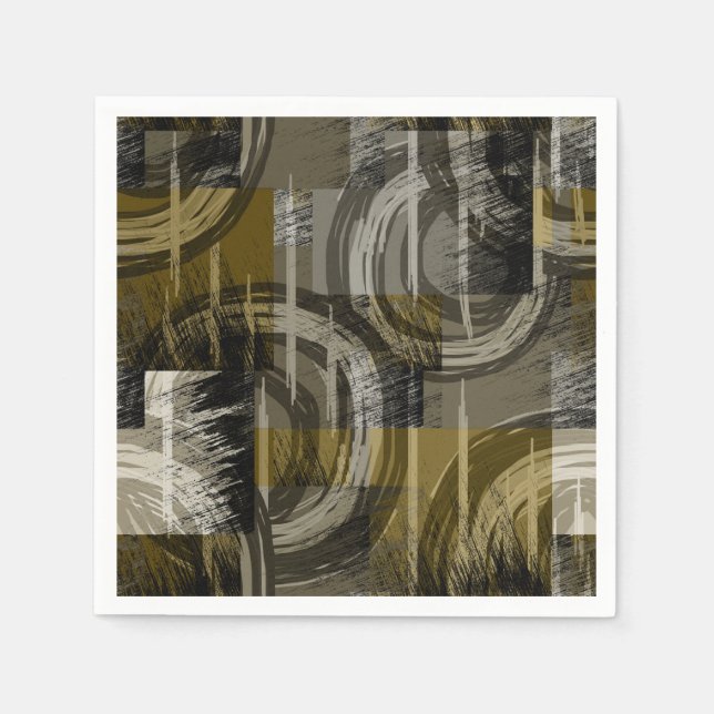 Serviette En Papier Grunge Abstrait, brun monochrome (Devant)