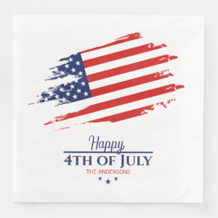 Serviette En Papier Grunge American Flag Happy 4 juillet ID1104