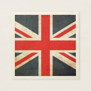 Serviette En Papier Grunge British Union Jack Posh Papier Napkins
