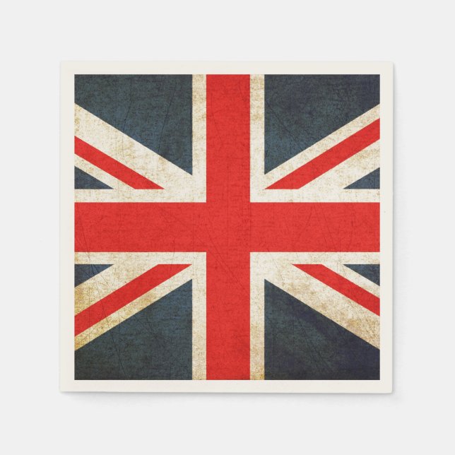 Serviette En Papier Grunge British Union Jack Posh Papier serviettes (Devant)
