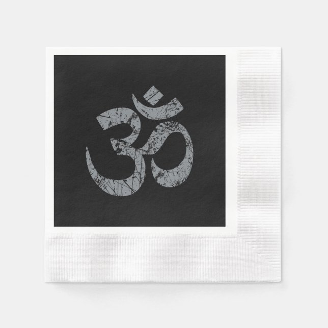 Serviette En Papier Grunge OM Symbol Spirituality Yoga (Devant)