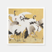 Grupe de grues japonaises Vintage Oiseau Riche Cla