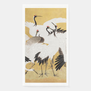 Serviette En Papier Grupe de grues japonaises Vintage Oiseau Riche Cla