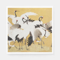 Grupe de grues japonaises Vintage Oiseau Riche Cla