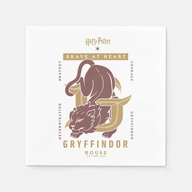 Serviette En Papier GRYFFINDOR™ Maison Brave au coeur (Devant)