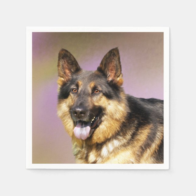 Serviette En Papier GSD noir et tan (Devant)
