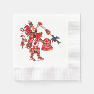 Serviette En Papier Guerrier aztèque de chaman de danse