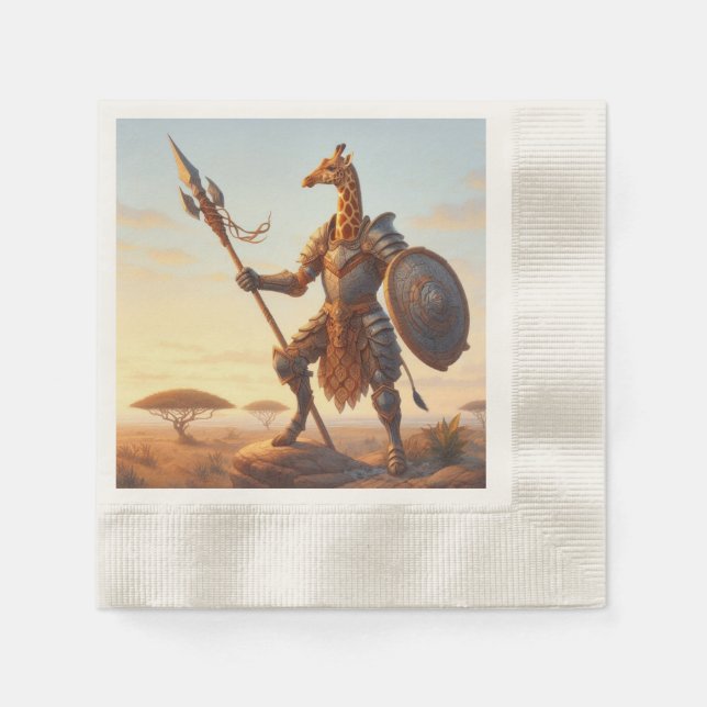 Serviette En Papier Guerrier de girafe (Devant)