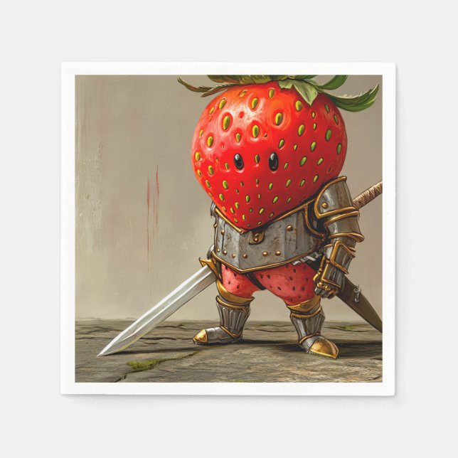 Serviette En Papier Guerrier Fraise (Devant)