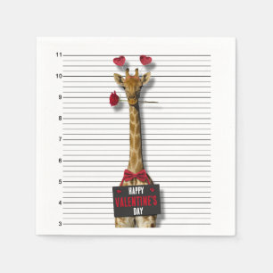 Serviette En Papier Guilty Giraffe Mugshot Drôle Heureuse Sainte-Valen