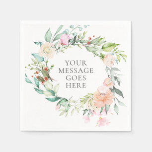 Serviette En Papier Guirlande de roses personnalisée florale