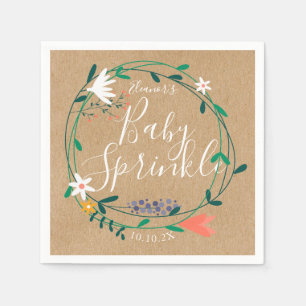 Serviette En Papier Guirlande florale Baby Sprinkle / Shower Rustique 
