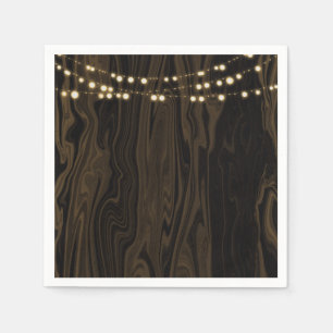 Serviette En Papier Guirlande Lumineuse en Bois Brun Rustique pour Mar