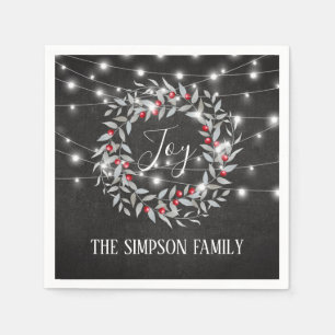 Serviette En Papier Guirlande rustique de FestiveChristmas de joie