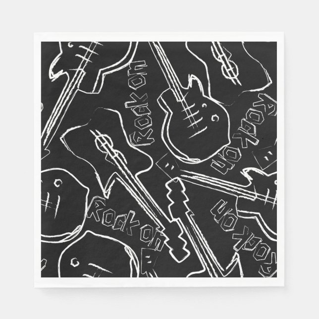 Serviette En Papier Guitare (Devant)