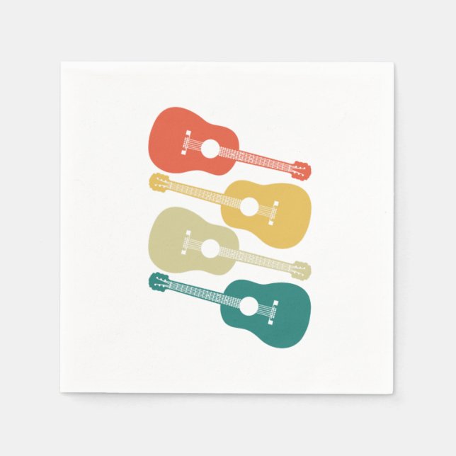 Serviette En Papier Guitare acoustique rétro Instrument Cadeau Musique (Devant)