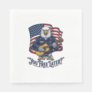 Serviette En Papier Guitare Aigle Patriotique Vintage