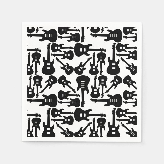 Serviette En Papier Guitare électrique Musique Motif à thème COULEUR P (Devant)