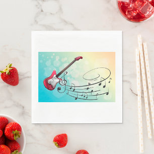 Serviette En Papier Guitare électrique Rock and Roll Notes de musique