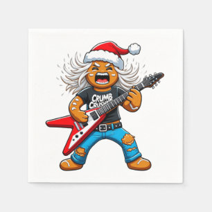 Serviette En Papier Guitare en pain d'épices de Noël 2026 Rock