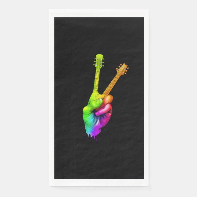 Serviette En Papier Guitare Lover | Main guitare (Devant)