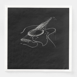 Serviette En Papier Guitare Lover   Musicien guitariste