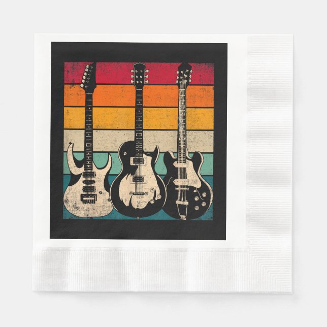 Serviette En Papier Guitare rétro (Devant)