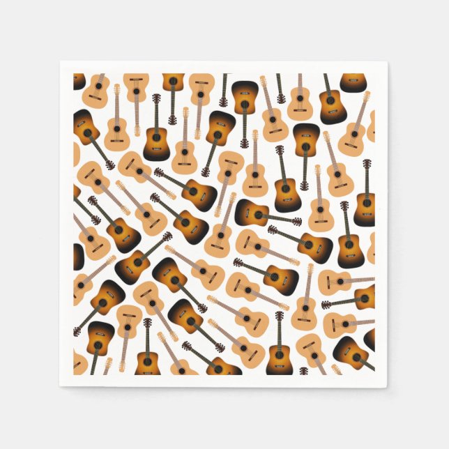 Serviette En Papier Guitares acoustiques (Devant)