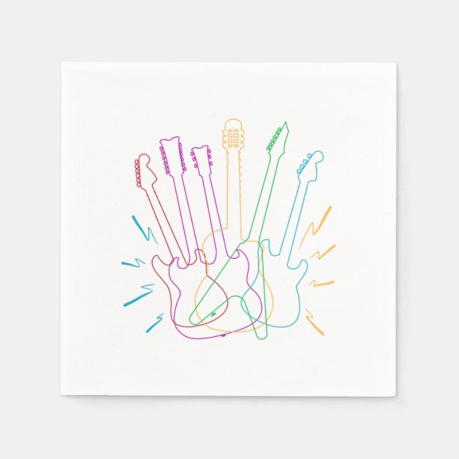 Serviette En Papier Guitariste acoustique (Devant)